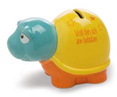 NICI 44302 Tirelire en Forme de Tortue avec Inscription « VOLL Bin ICH AM Liebsten » Jaune/Orange
