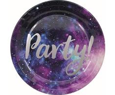 Procos 90542 Lot de 8 Assiettes de Fête en Carton Multicolore