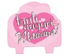 Givi‿Italia 51250 Tanti Auguri Mamma Bougie décorée Multicolore 9 cm