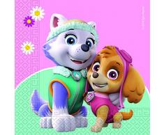 Procos 90277 Paw Patrol Skye & Everest Lot de 20 Serviettes de Table Rose/Vert