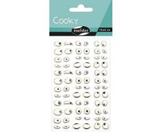 Maildor CY040O - Un sachet de gommettes 3D Cooky 1 planche 7,5x12cm, Yeux rigolos (72 stickers)