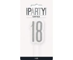 Unique Party- Bougie, 83865, Noir et argenté