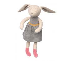 Sigikid- Filles et Garçons, Animal en Peluche Lapin Signature Collection Recommandé à partir de 0 Mois, 41935, Rose, Gris, 30 x 10 x 8 cm