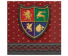 Amscan International 512108 Amscan Lot de 16 serviettes de table Motif médiéval