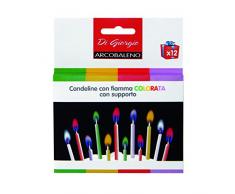 Cereria di Giorgio 5814 Trousse danniversaire et Bougies Chauffe-Plat avec Flamme colorée et avec Support
