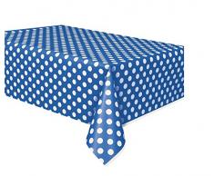 Unique Party - 50264 - Nappe - Plastique à Pois - 2,74 x 1,37 m - Bleu Roi