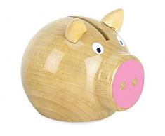 Vilac- Tirelire Cochon Bois Naturel-Rose, 5129P