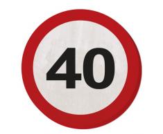 Creative Nail Design Traffic Serviettes de Table (Lot de 20) Motif Panneau de signalisation – Inscription 40th Birthday