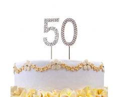 Gifts SHATCHI-820 Décoration de gâteau en forme de losange Argent 50