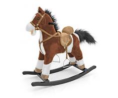 MILLY MALLY Cheval à Bascule 5907717434157, Jouet à Bascule avec Effets sonores, avec Ours en Peluche, Blanc