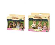 SYLVANIAN FAMILIES - 4172 Famille Ecureuil Roux - Gris & 5272 - Famille Kangourou - Poupees et Accessoires