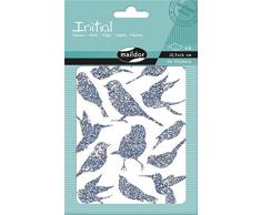 Maildor AE026O - Un sachet de gommettes Initial 4 planches 10,5x16 cm, motifs Holographiques Oiseaux (64 stickers)