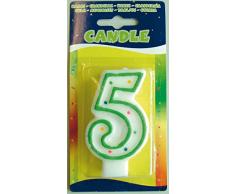 Folat Bougie Chiffre 5 pour décoration danniversaire