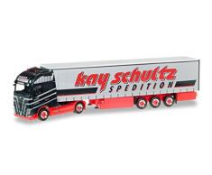 Herpa 306980 – Véhicule, Volvo FH GL. XL Rideau planifier Selle de Train Kay Schultz