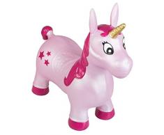 Idena 40133 Cheval à Bascule Licorne avec étoiles avec Pompe à air, Charge maximale 50 kg, idéal pour lintérieur et lextérieur, dans Le Parc ou Le Jardin denfants env. 59 x 23 x 53 cm, Multicolore