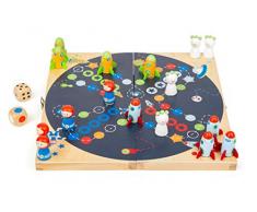 Small Foot 11452 Ludo Space, en Bois, société pour Voyager, avec 2 dés différents, Jeu Familial Jouets, Multicolore