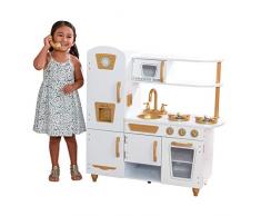 Kidkraft - 53445 - Cuisine de Jeu avec Dinette 27 Pièces Blanc/Doré