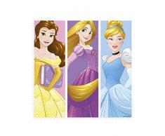 Procos 90868 Lot de 20 Serviettes de Table Disney Princesses Rose/Violet/Bleu