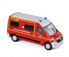 Norev- Renault Master 2014-Pompiers Véhicule Miniature Taille 3 inches, 310806, Rouge
