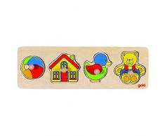 Goki - 2041534 - Puzzle En Bois À Encastrement - Jouets - 4 Pièces