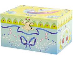 Ulysse- Coffre Musical Cerise Bijoux, 9533, Bleu, Vert Anis