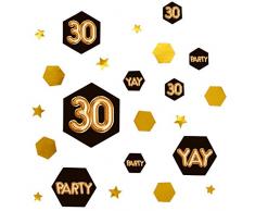 Neviti 773376 Glitz et Glamour minimum 30 Confetti Table ED, Noir/doré