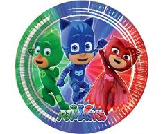 Lot Assiettes Grandes 23 cm PJ Masks Super 8 pièces