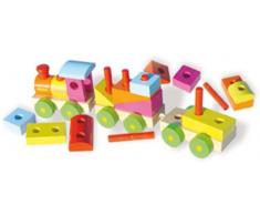 Vilac - Jouets en Bois - Grand Train de Cubes à Construire
