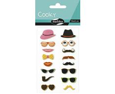 Maildor CY035O - Un sachet de gommettes 3D Cooky 1 planche 7,5x12cm, Photo booth (16 stickers)