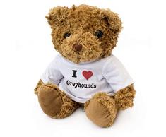 London Teddy Bears I Love Greyhands – Ours en Peluche – Mignon et Doux – Cadeau pour Chien danniversaire ou de Noël