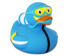 LiLaLu Canard en Caoutchouc avec Masque de plongée Jouet pour Le Bain de bébé 8 x 8 cm 50 g