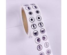 Be Creative Stickers pour Les Yeux Noirs et Blancs sur Un Rouleau