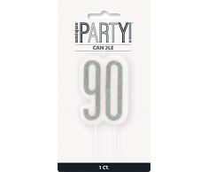 Unique Party- Bougie, 83873, Noir et argenté