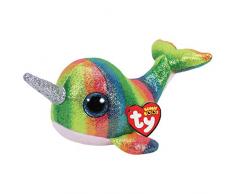 Ty- Beanie Boos-Nori Le narval 15cm Peluche, TY36216, Multicolore, 15 cm