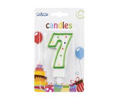 Boland 63407 Chiffres Bougie en couleurs assorties, 7