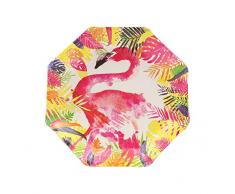 Ginger Ray FL-201 Assiettes en papier Motif flamant rose