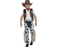 Smiffys Costume cowboy texan, brun, avec chapeau, cravate, gilet, badge et chaps