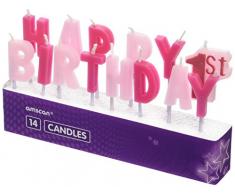 amscan 9900785 1er Anniversaire Fille Pick Bougies