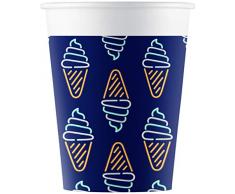 Procos 90580 Lot de 8 Mugs en Carton Motif Flamingo Licorne Unicorne Noir