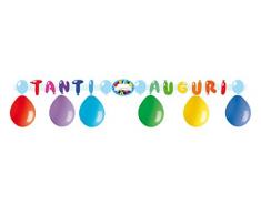 SIAD – Kit félicitations (1,8 m) avec 6 colorés Guirlande avec ballons, multicolore, One Size, 32928