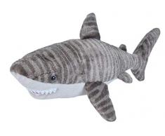 Wild Republic Republic-22487 Peluche Requin Tigre Cuddlekins, Jouets, 30cm, 22487, Gris-Blanc