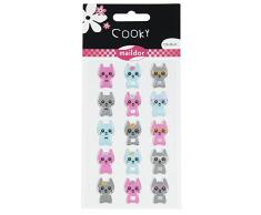 Maildor CY015O - Un sachet de gommettes 3D Cooky 1 planche 7,5x12cm, Petits chats (15 stickers)
