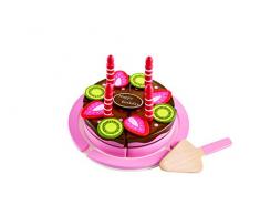 Hape - E3140 - Jeu dImitation en Bois - Cuisine - Gâteau dAnniversaire Fraise-Chocolat