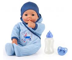 Bayer Design, 94683AA - Poupon Bébé interactif, Poupée Garçon avec fonctions et Accessoires, 46cm