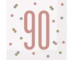 Unique Party- Serviettes de Table en Papier, 84889, Rose Gold