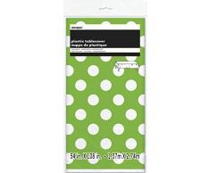 Unique Party - 50261 - Nappe - Plastique à Pois - 2,74 x 1,37 m - Vert Citron
