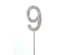 Gifts SHATCHI-802 Décoration de gâteau 4 Occasions Limited Motif diamant brillant Argenté