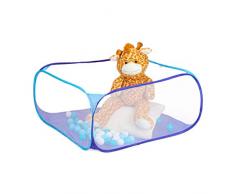 Relaxdays, bleu Piscine, 50 balles, boules tente de jeu Pop up intérieur, HxlxP: 50x110x110 cm, 10028880