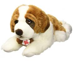 Lelly Saint Bernard allongé Jouet en Peluche (Petit, Marron) 40 cm
