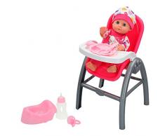 COLORBABY Poupée de bébé avec Chaise Haute 3 en 1 (43786)